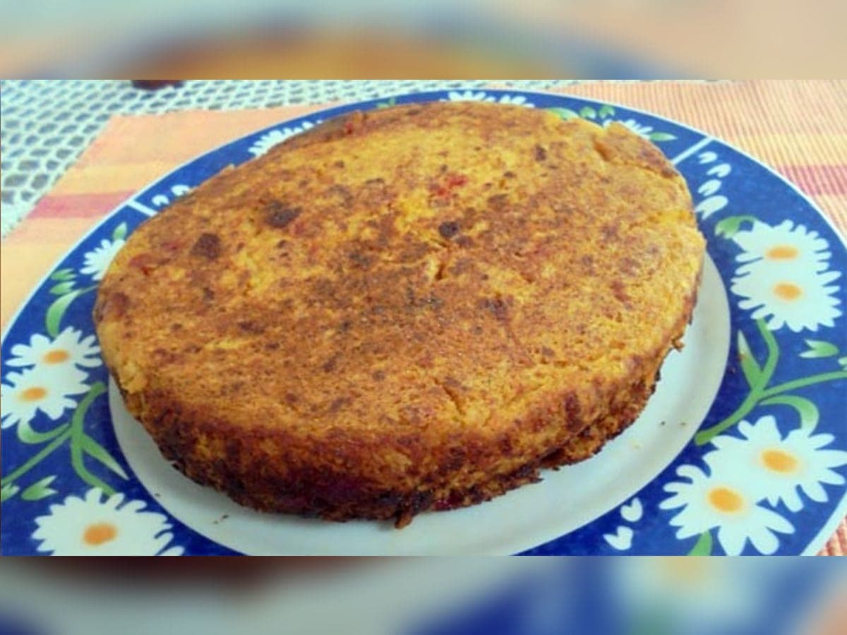 Torta de maduro trujillana horneada, con capas de plátano y queso de año